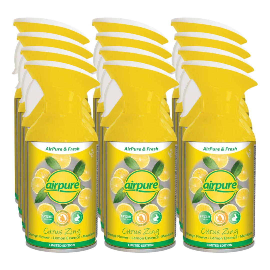 12 xAirPure & Fresh Air Freshener Spray Citrus Zing , 250ml - Premium Quality Tissue Online - Product Image