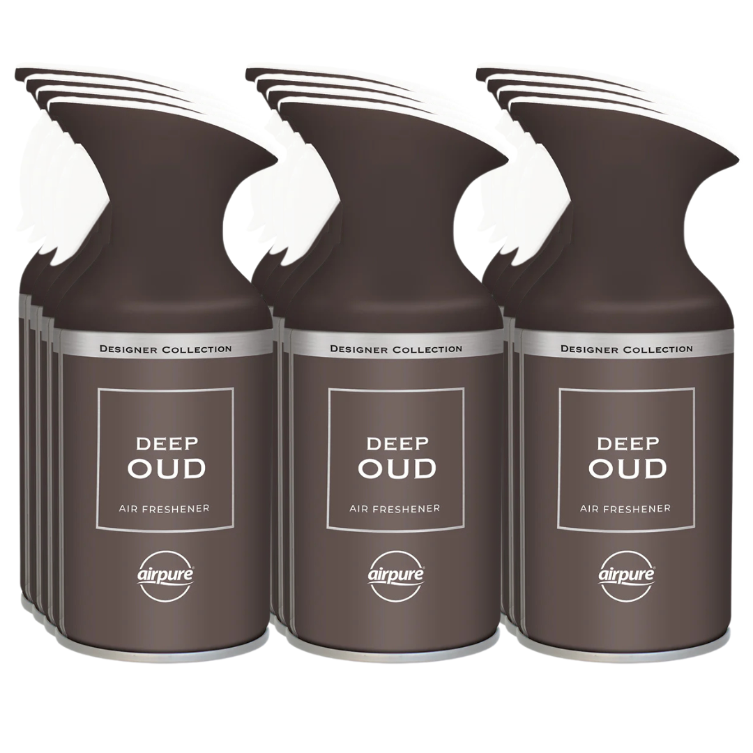 12 x AirPure & Fresh 250ml Air Freshener Spray - Deep Oud - Premium Quality Tissue Online - Product Image