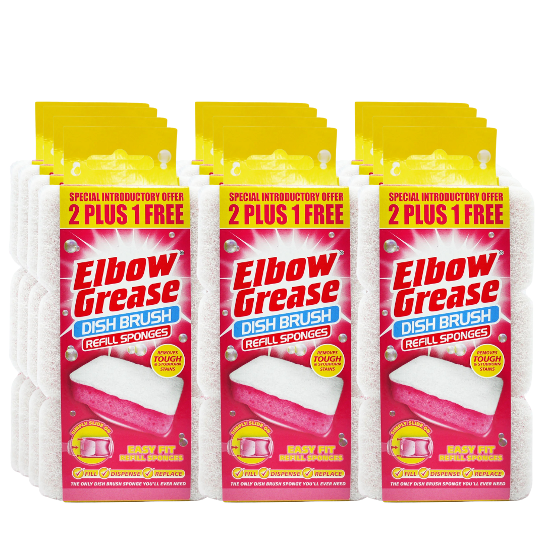 Elbow Grease Pink Dish Brush Refill - Case Of 12 - Premium Quality Tissue Online - Product Image