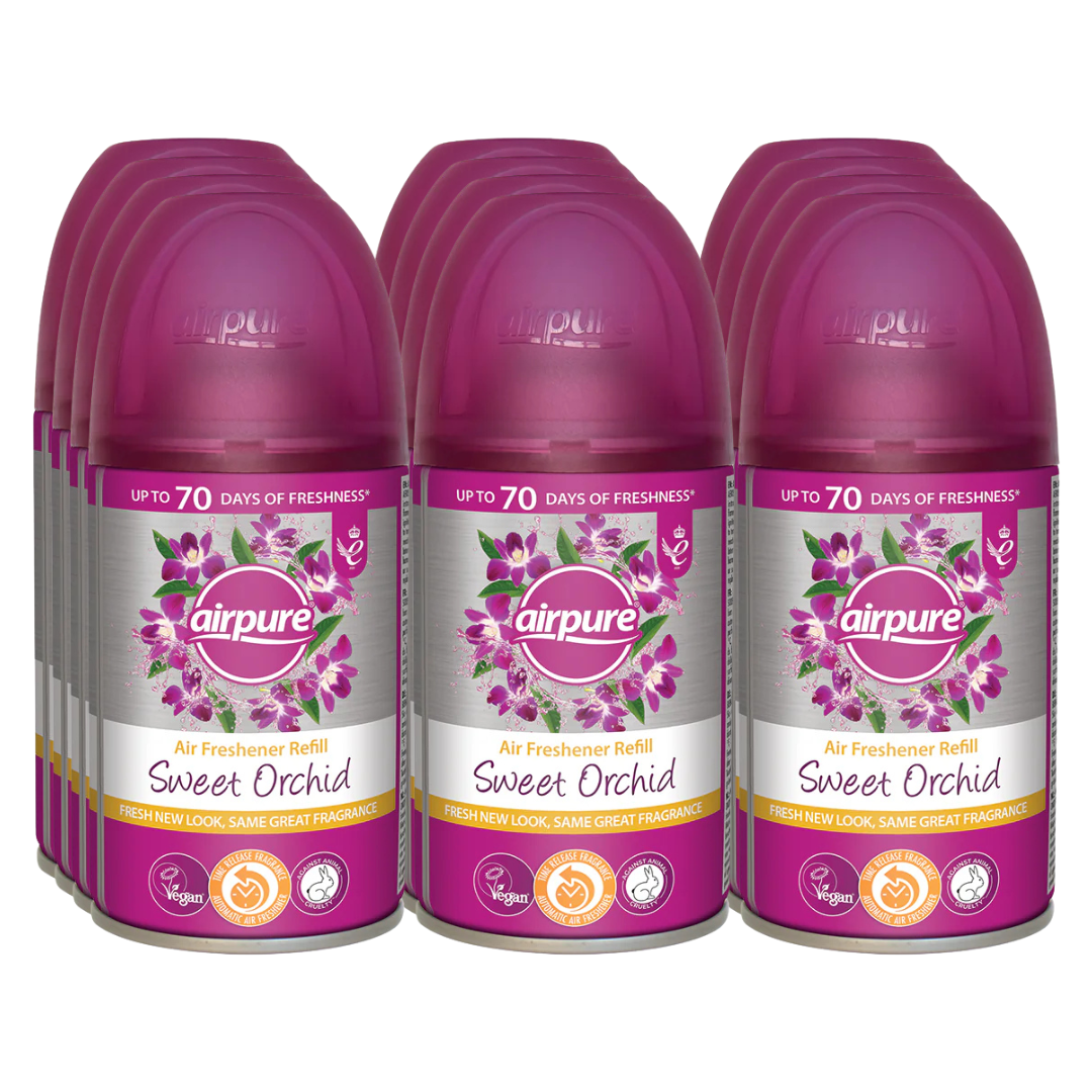 12 x Airpure Air Freshener Auto Refill 250ml Sweet Orchid - Premium Quality Tissue Online - Product Image