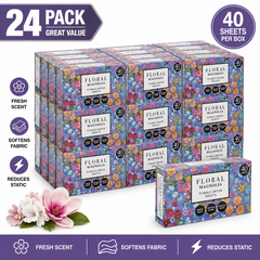 24 x Floral Tumble Dryer Sheets - 40pk - Magnolia