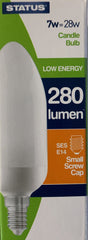 12 x Status Low Energy Candle Bulb 7 W Small Edison Screw Cap E14 - Premium Quality Tissue Online - Product Image