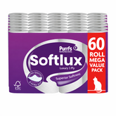 60 Rolls Softlux 3Ply Luxury Toilet Rolls (12 X 5) Quilted Embossed Soft Tissue