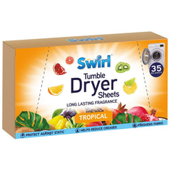 20 x SWIRL 35 Tumble Dryer Sheet Tropical (64p each)