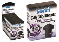 9 x Swirl Mighty Black Fabric Sheets 12 PacK (0.64p each)