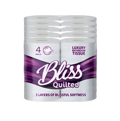 Bliss Triple Quilted Luxury Toilet Tissue Roll 3Ply 40 Rolls (4X10) - Premium Quality Tissue Online - Product Image