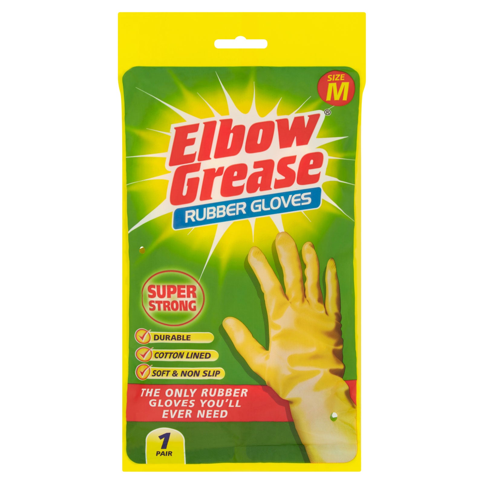 Elbow Grease Super Strong Rubber Gloves Medium - Case Of 18 - Premium Quality Tissue Online - Product Image