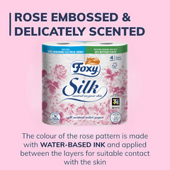 Foxy Silk | Toilet Paper 200 Sheets x 40 Rolls | 3 Ply High Thickness | Recyclable Packaging Made with Recycled Plastic