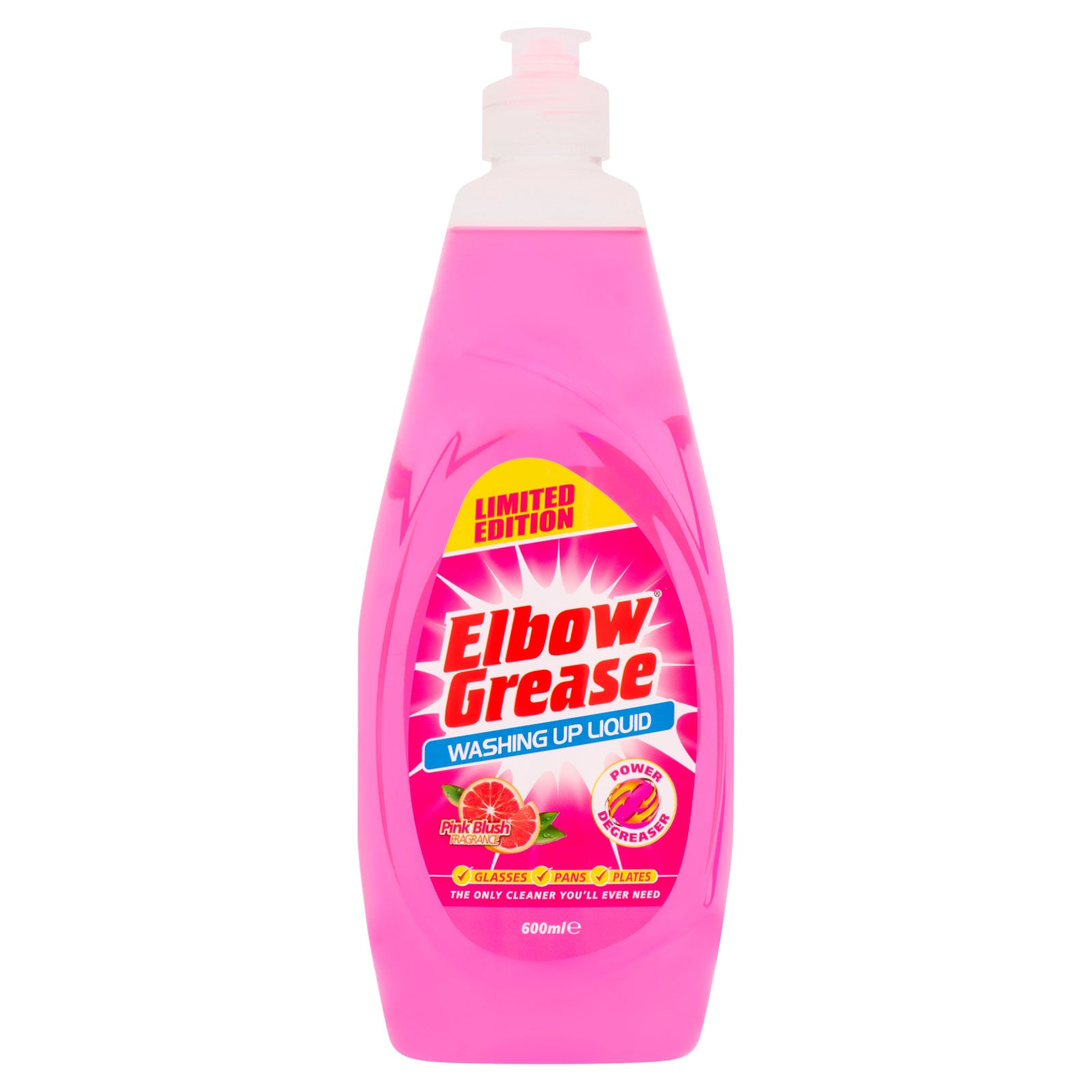 Elbow Grease Washing Up Liquid Pink 600ml - Case of 12 - Premium Quality Tissue Online - Product Image