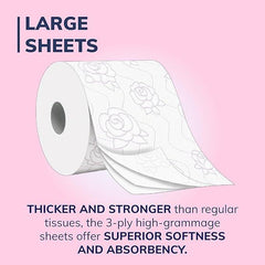 Foxy Silk | Toilet Paper 200 Sheets x 45 Rolls | 3 Ply High Thickness | Recyclable Packaging Made with Recycled Plastic