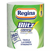 Regina Blitz Giant Kitchen Roll, 3Ply Paper Towel - 260 Sheets Each Roll, Pack of 6 - Premium Quality Tissue Online - Product Image
