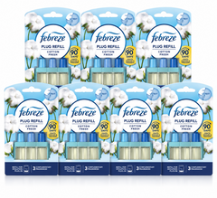7 x Febreze 3Volution Cotton Fresh Plug-In Air Freshener Refill 20ml – Long-Lasting Freshness