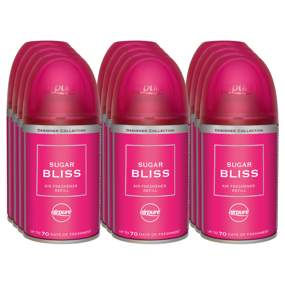 12 x Airpure Designer Collection Refills Sugar Bliss 250ml (Compatible with Airpure and AirWick Machines) - Premium Quality Tissue Online - Product Image