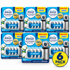 6 x Febreze Bin Freshener Cotton Fresh Refill Pack – 4 Refills – Up to 180 Days Freshness