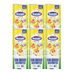 6 x Neutradol Dustbin Odour Destroyer Citrus 350g – Powerful Bin Freshener Eliminates Odours, Long-Lasting Citrus Fragrance