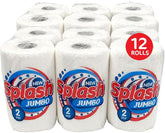 12 x Splash Jumbo 2ply Kitchen Roll, Multipurpose White Towel Paper - Premium Quality Tissue Online - Product Image