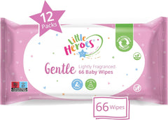 12 x Little Heroes Gentle Lightly Fragranced 66 Wipes - Premium Quality Tissue Online - Product Image