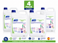 4 x Asevi Professional Concentrated Floor Cleaner Pet 5L - 20L Total
