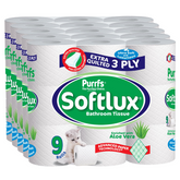 45 Softlux Purffs Aloe Vera 3 Ply Quality Soft Bathroom Toilet Rolls (9 Rolls x 5) - Premium Quality Tissue Online - Product Image