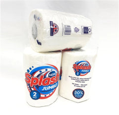 12 x Splash Jumbo 2ply Kitchen Roll, Multipurpose White Towel Paper - Premium Quality Tissue Online - Product Image