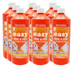 9 x Easy Sink & Pipe Unblocker 1Litre - Powerful Cleaning