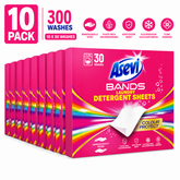 10 x Asevi Bands Laundry Detergent Sheets Colour Protect 30s