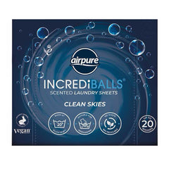 12 x AirPure Incrediballs Laundry Sheets Clean Skies 20 Sheets per Pack - Premium Quality Tissue Online - Product Image