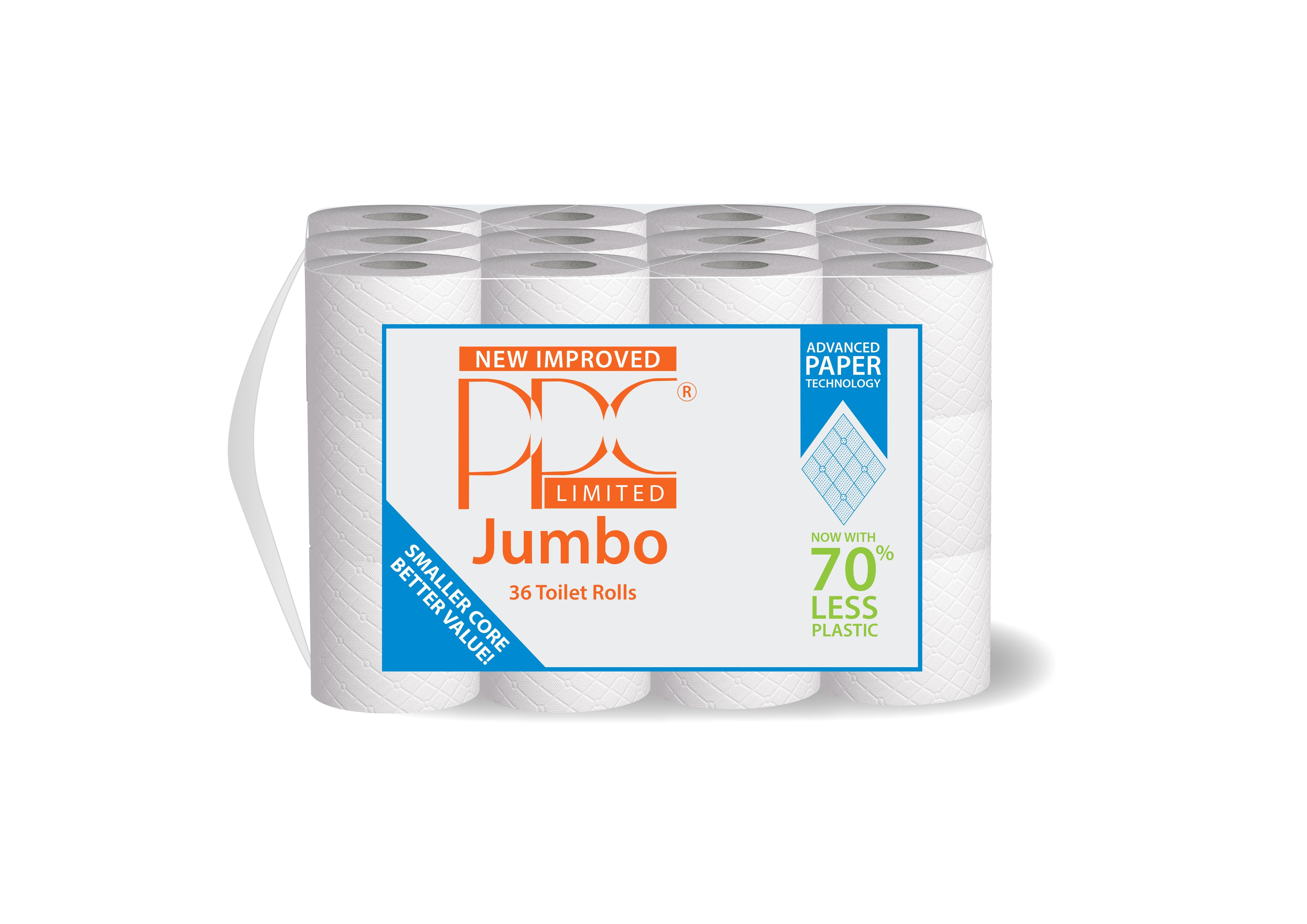 PPC Jumbo Toilet Rolls 36 Rolls 2ply - Premium Quality Tissue Online - Product Image