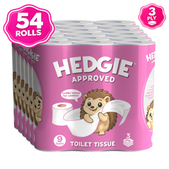 54 Rolls Hedgie Toilet Rolls 180 Quilted Tissue 3ply Sheets Per Rolls (6 x 9 Rolls)