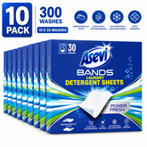 10 x Asevi Bands Laundry Detergent Sheets Power Fresh 30s
