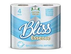 Bliss Luxury Scented Bathroom Tissue Rolls 2Ply Cotton Fresh 40 Rolls (10 x 4rolls) - Premium Quality Tissue Online - Product Image