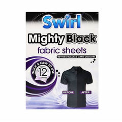 9 x Swirl Mighty Black Fabric Sheets 12 PacK (0.64p each)
