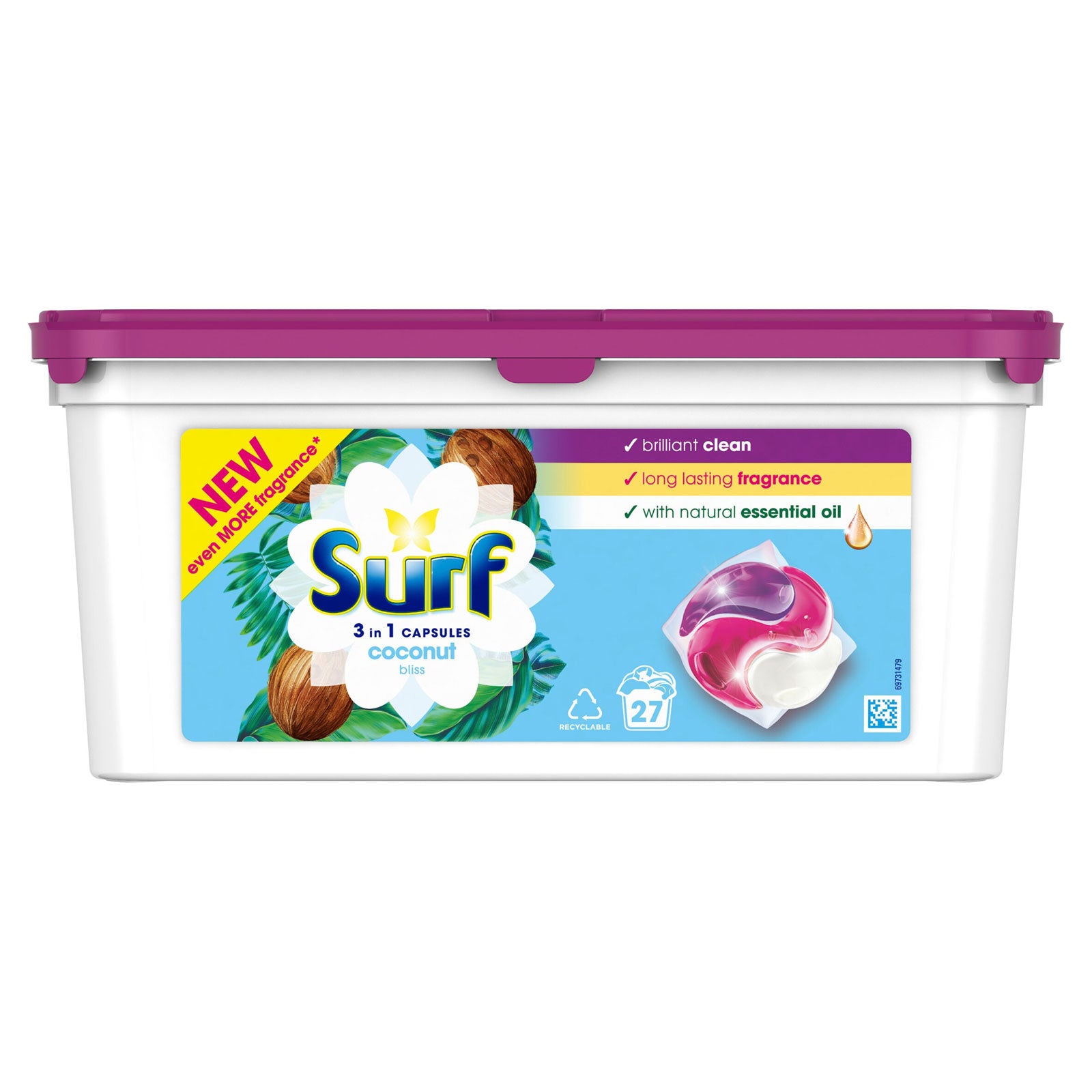 3 x SURF 3IN1 CAPS COCONUT BLISS 27'S - Premium Quality Tissue Online - Product Image