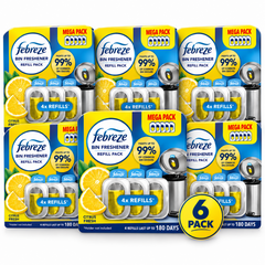 6 x Febreze Bin Freshener Refill Pack Citrus Fresh – 4 Refills – Up to 180 Days Freshness