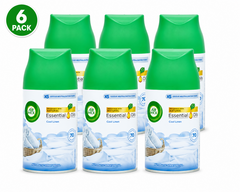 6 x Air Wick Essential Oils Automatic Spray Refill 250ml – Cool Linen Freshmatic Air Freshener Refills – Long Lasting Fresh Linen Scent
