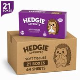 21 x Hedgie Soft Facial Tissue Box 64 Sheets 3 Ply Family Size Napkin (40p per Box)