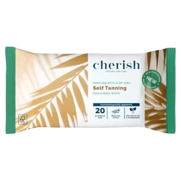 12 X CHERISH SELF TAN TANNING WIPES 20s - Premium Quality Tissue Online - Product Image