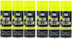6 x 200ml Neon 151 Spray Paint Fluorescent Aerosol Auto Car DIY Art Craft Graffiti (Neon Yellow)