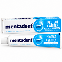 24 x Mentadent Protect + Whiten Fluoride Toothpaste 75ml by Mentadent