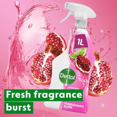 6 x Dettol Power and Fresh Pomegranate and Lime Multi Purpose Spray 1000ml