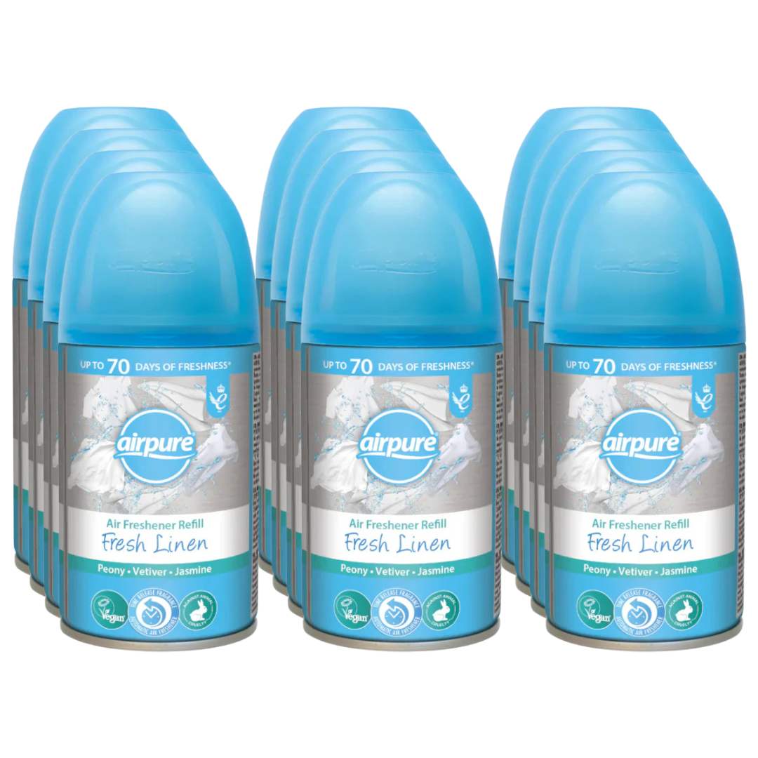12 x Airpure Air Freshener Auto Refill 250ml Linen - Premium Quality Tissue Online - Product Image