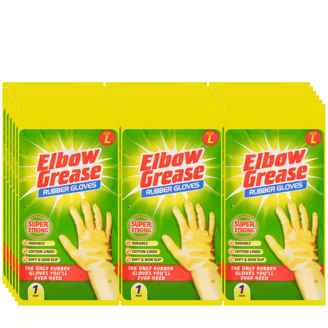 Elbow Grease Super Strong Rubber Gloves Large - Case Of 18 - Premium Quality Tissue Online - Product Image