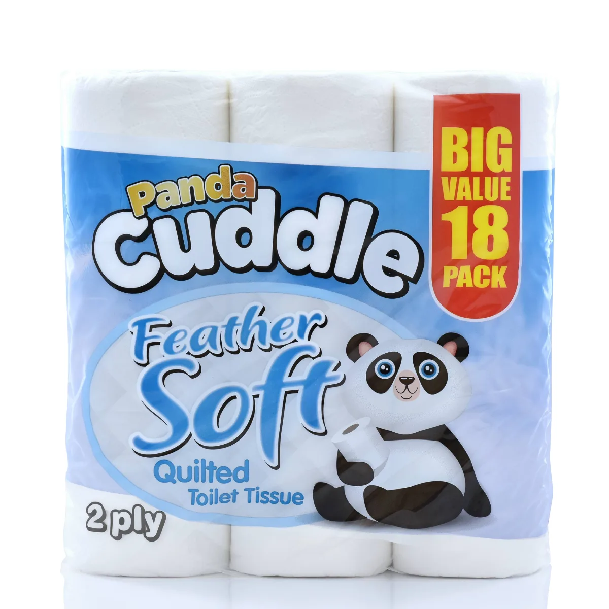 Panda Cuddle Feather Soft 2Ply 36 Toilet Rolls 18pk (18 x 2) - Premium Quality Tissue Online - Product Image