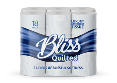 Bliss Double Quilted Toilet Tissue 2Ply 36 Rolls (18X2) - Premium Quality Tissue Online - Product Image