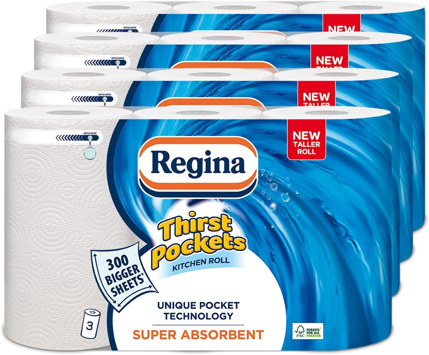 Regina Thirst Pocket Kitchen Towel 2 Ply 12 Rolls (3x4) - Premium Quality Tissue Online - Product Image