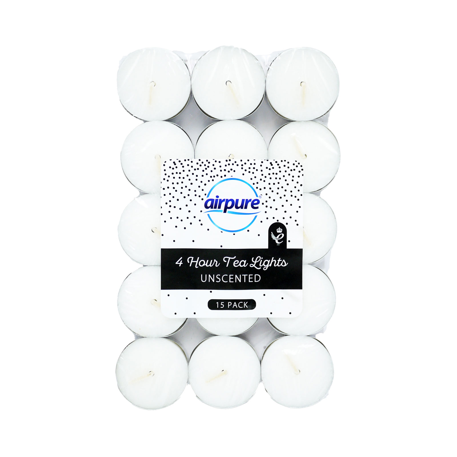 24 x Airpure 4 Hour Tea Lights Unscented 15 Pack - Premium Quality Tissue Online - Product Image