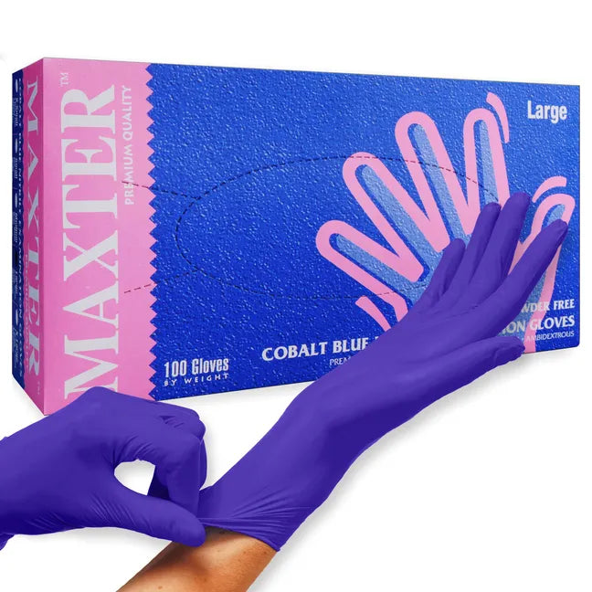 10 x MAXTER Cobalt Blue Powder-Free Nitrile Gloves - Premium Quality Tissue Online - Product Image