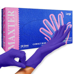 10 x MAXTER Cobalt Blue Powder-Free Nitrile Gloves - Premium Quality Tissue Online - Product Image
