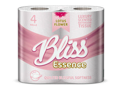 Bliss Luxury Scented Bathroom Tissue Rolls 2Ply Lotus Flower 40 Rolls (10 x 4rolls) - Premium Quality Tissue Online - Product Image
