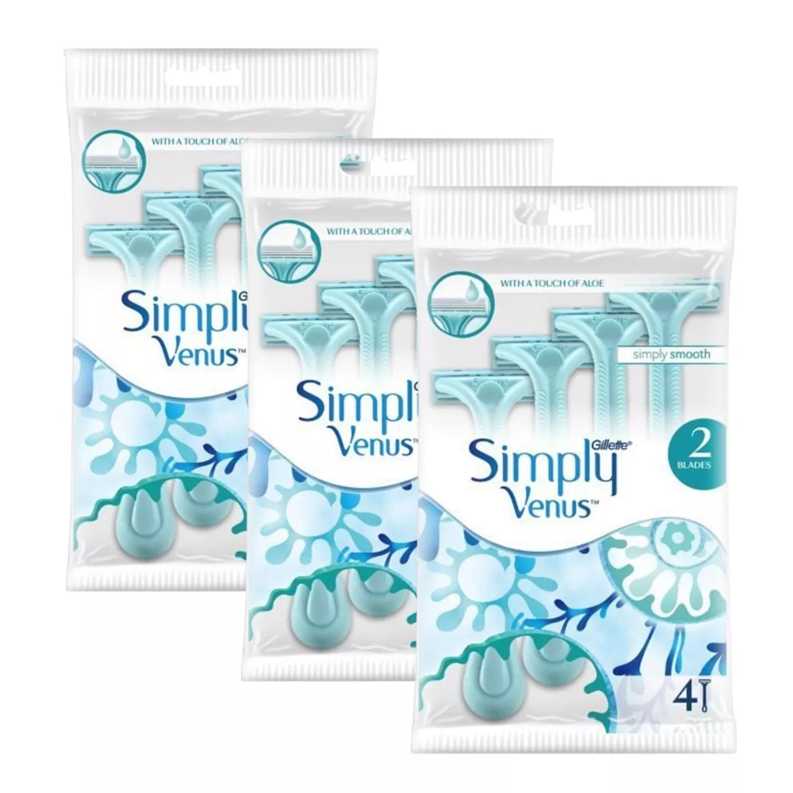 12 X Gillette Venus Simply 2 Disposable Razors 4 Pack - Premium Quality Tissue Online - Product Image